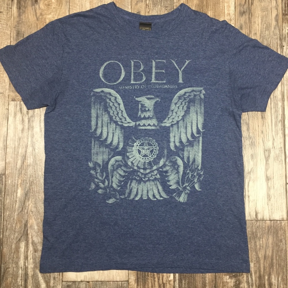 Obey brand graphic blue T-shirt